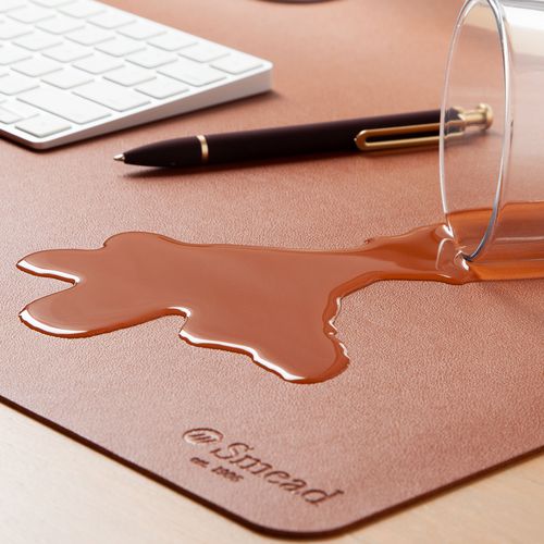 Image of Smead Vegan Leather Desk Pads, 36" x 17", Brown