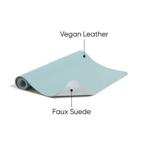 Image of Smead Vegan Leather Desk Pads, 36" x 17", Light Blue