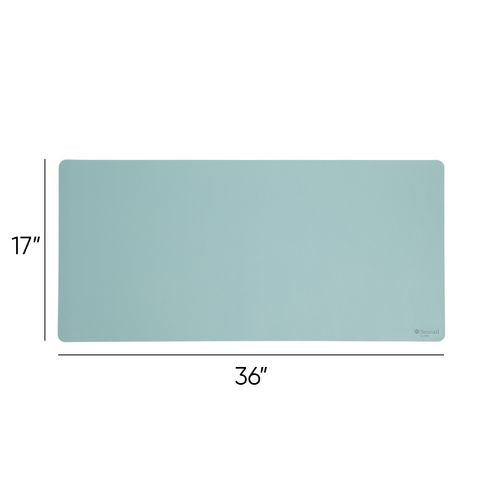 Image of Smead Vegan Leather Desk Pads, 36" x 17", Light Blue