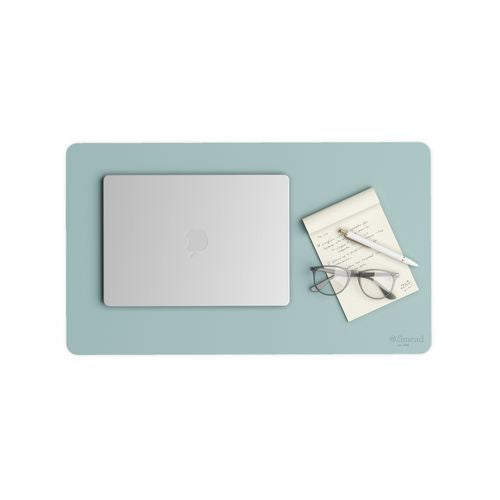 Image of Smead Vegan Leather Desk Pads, 23.6" x 13.7", Light Blue