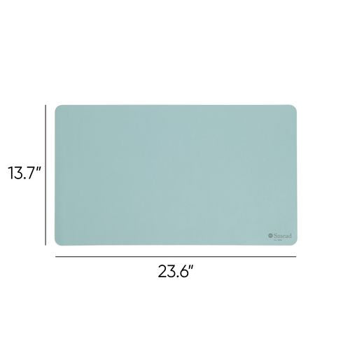 Image of Smead Vegan Leather Desk Pads, 23.6" x 13.7", Light Blue