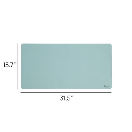 Image of Smead Vegan Leather Desk Pads, 31.5" x 15.7", Light Blue
