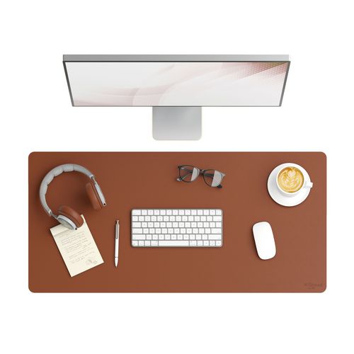 Image of Smead Vegan Leather Desk Pads, 36" x 17", Brown