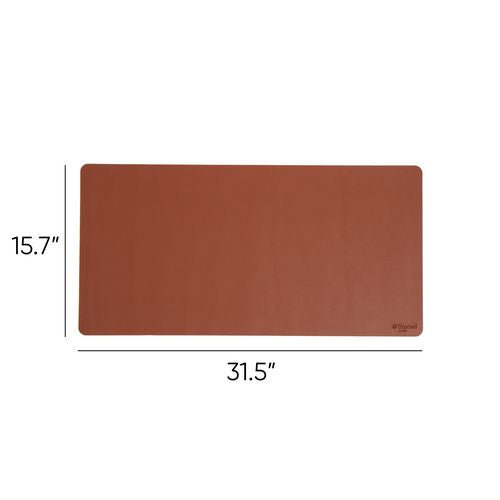 Image of Smead Vegan Leather Desk Pads, 31.5" x 15.7", Brown