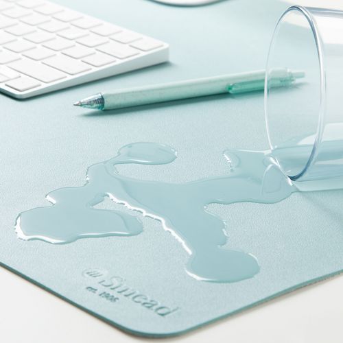 Image of Smead Vegan Leather Desk Pads, 36" x 17", Light Blue