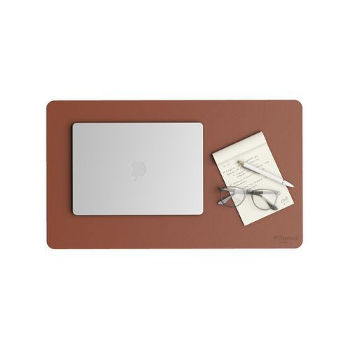Image of Smead Vegan Leather Desk Pads, 23.6" x 13.7", Brown