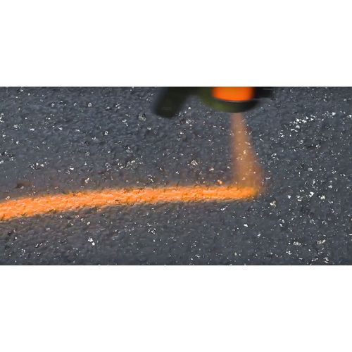 Image of Rust-Oleum® Industrial Choice Precision Line Marking Paint, Flat Fluorescent Orange, 17 oz Aerosol Can, 12/Carton