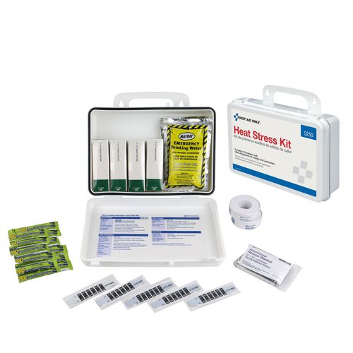 Image of First Aid Only Unitized OSHA Compliant Heat Stress Kit, 26 Pieces, Plastic case