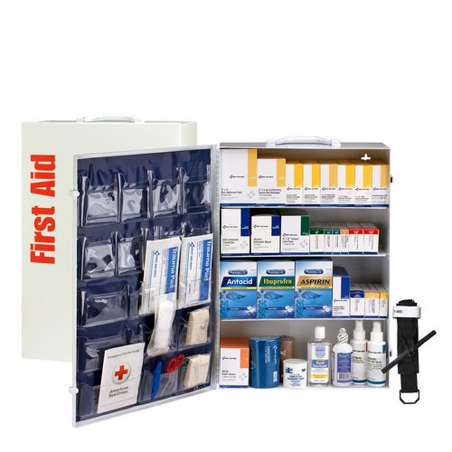 Image of First Aid Only 150 Person ANSI B 4 Shelf Cabinet, 1,462 Pieces, Metal Case