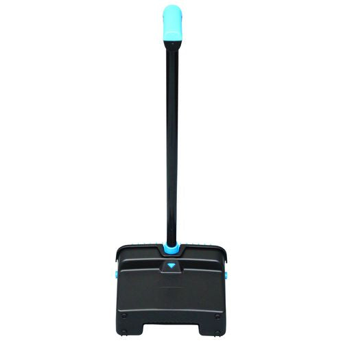 Image of Impact® LobbyMaster Plastic Dust Pan, 12.32" Wide, 31.84" Aluminum Handle, Blue/Black, 6/Carton