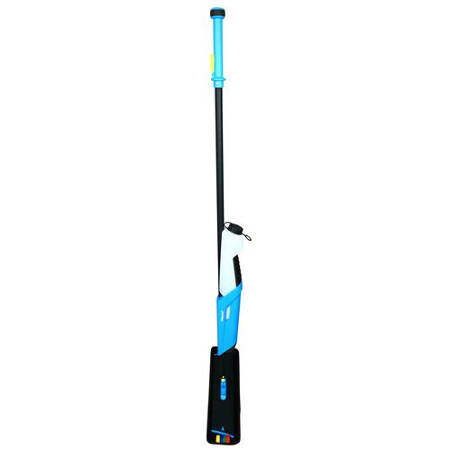 Image of Impact® Mopster 2.0 Microfiber Bucketless Mop, 16.25 x 3.25 Blue Microfiber Head, 57" Black Aluminum Handle