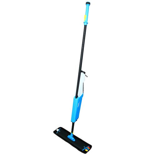Image of Impact® Mopster 2.0 Microfiber Bucketless Mop, 16.25 x 3.25 Blue Microfiber Head, 57" Black Aluminum Handle