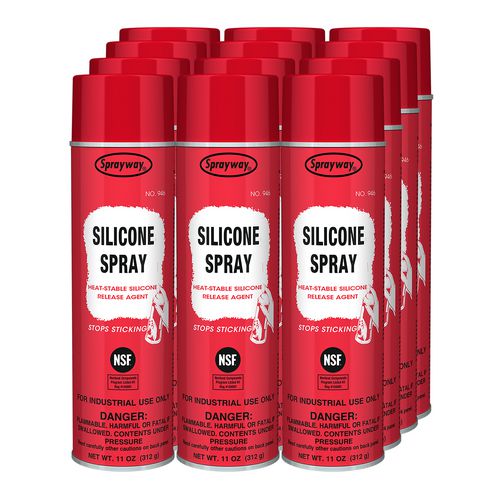 Image of Sprayway® Silicone Spray, 11 oz Aerosol Spray, 12 Cans