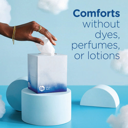 Image of Puffs® Ultra Soft Facial Tissue, 2-Ply, White, 72 Sheets/Box, 24 Boxes/Carton