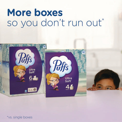 Image of Puffs® Ultra Soft Facial Tissue, 2-Ply, White, 72 Sheets/Box, 24 Boxes/Carton