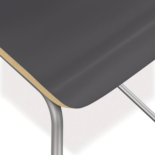 Image of HON® Ruck Laminate Stool, Supports Up to 300 lb, 30" Seat Height, Charcoal Seat/Back, Silver Base