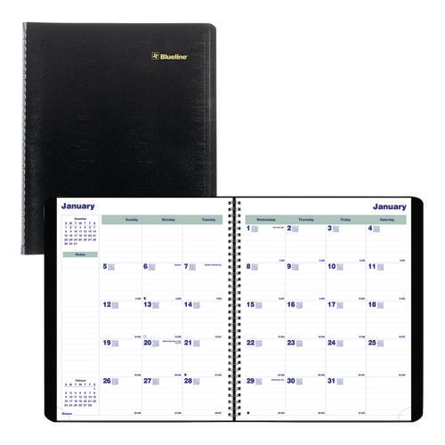 Image of Blueline® Plan and Link Monthly Planner, 11" x 9.06", Black Cover, 16-Months: Sept 2024 to Dec 2025