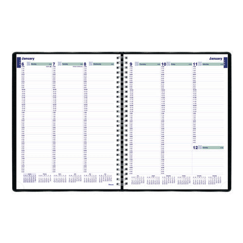 Image of Blueline® Plan and Link Weekly Appointment Planner, 11" x 9.06", Black Cover, 12-Month (Jan to Dec): 2025