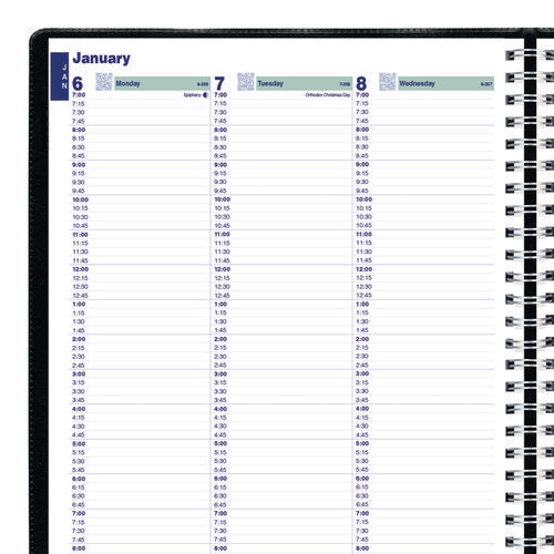 Image of Blueline® Plan and Link Weekly Appointment Planner, 11" x 9.06", Black Cover, 12-Month (Jan to Dec): 2025