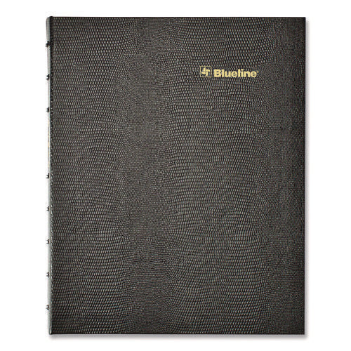 Image of Blueline® Plan and Link Monthly Planner, 9.25 x 7.25, Black Lizard-Like Faux Leather Cover, 16-Months: Sept 2024 to Dec 2025