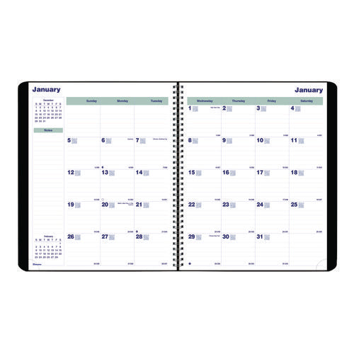 Image of Blueline® Plan and Link Monthly Planner, 11" x 9.06", Black Cover, 16-Months: Sept 2024 to Dec 2025