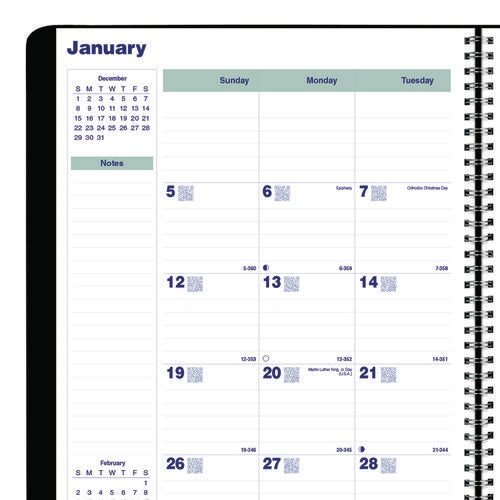 Image of Blueline® Plan and Link Monthly Planner, 11" x 9.06", Black Cover, 16-Months: Sept 2024 to Dec 2025