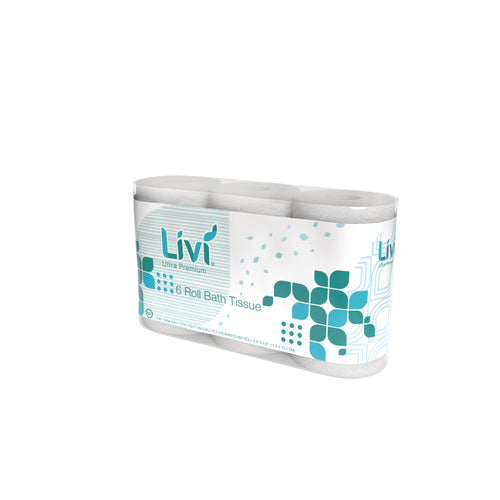 Image of Livi® Ultra Premium Bath Tissue, 2-Ply, White, 425 Sheets, 36 Rolls/Carton
