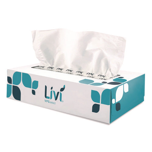 Image of Livi® VPG Select Flat Box Facial Tissue, 2-Ply, White, 100 Sheets/Box, 30 Boxes/Carton