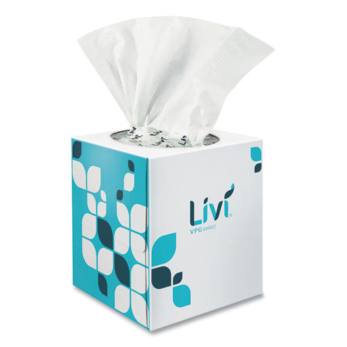 Image of Livi® VPG Select Cube Facial Tissue, 2-Ply, White, 90 Sheets/Box, 36 Boxes/Carton
