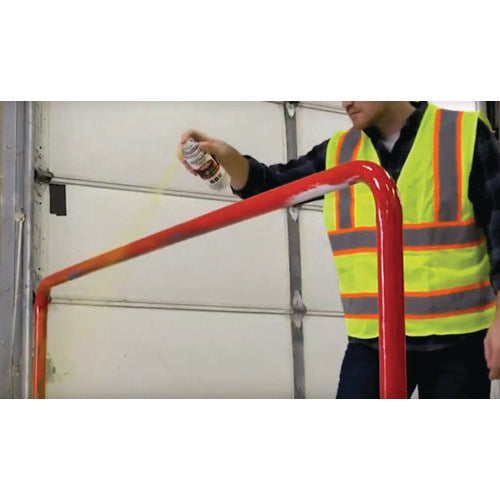 Image of Rust-Oleum® Industrial Choice 1600 System Multi-Purpose Enamel Spray Paint, Flat Safety Red, 12 oz Aerosol Can, 6/Carton