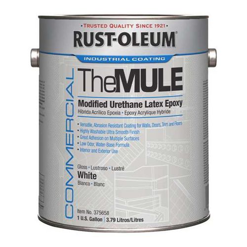 Image of Rust-Oleum® Commercial The MULE (Modified Urethane Latex Epoxy), Interior/Exterior, Gloss Glass White, 1 gal Bucket/Pail, 2/Carton
