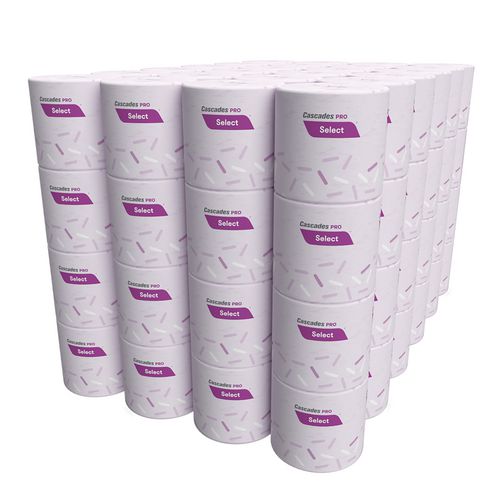 Image of Cascades PRO Select Standard Bath Tissue, 1-Ply, White, 1,000 Sheets/Roll, 96 Rolls/Carton