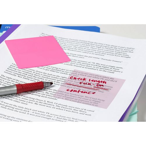 Image of Post-it® Transparent Notes, Unruled, 2.88" x 2.88", Assorted Transparent Colors, 36 Sheets/Pad, 3 Pads/Pack