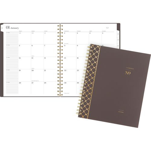 Image of Cambridge® Workstyle Monthly Poly Planner, Geometric Artwork, 11 x 8.5, Java Brown/Gold Cover, 12-Month (Jan to Dec): 2025