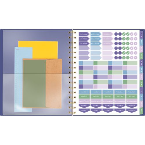 Image of AT-A-GLANCE® Badge Geo Weekly/Monthly Planner, 8.88 x 7.69, Purple/Gold Cover, 13-Month (Jan to Jan): 2025 to 2026