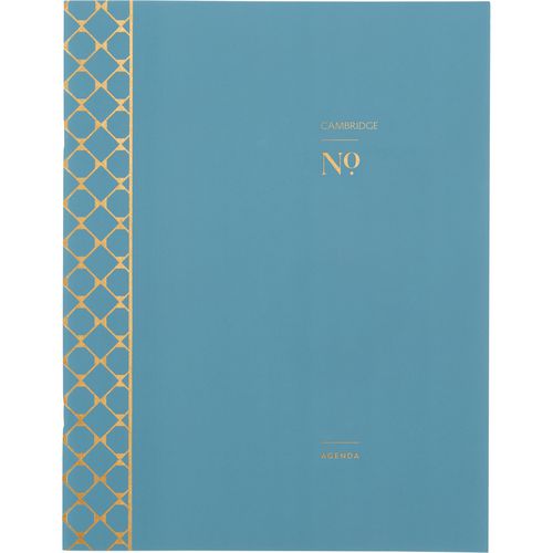 Image of Cambridge® Workstyle Monthly Stitched Planner, Geometric Artwork, 11 x 8.5, Seaside Blue/Gold Cover, 12-Month (Jan to Dec): 2025