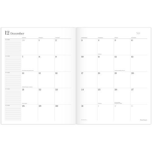 Image of Cambridge® Workstyle Monthly Stitched Planner, Geometric Artwork, 11 x 8.5, Seaside Blue/Gold Cover, 12-Month (Jan to Dec): 2025