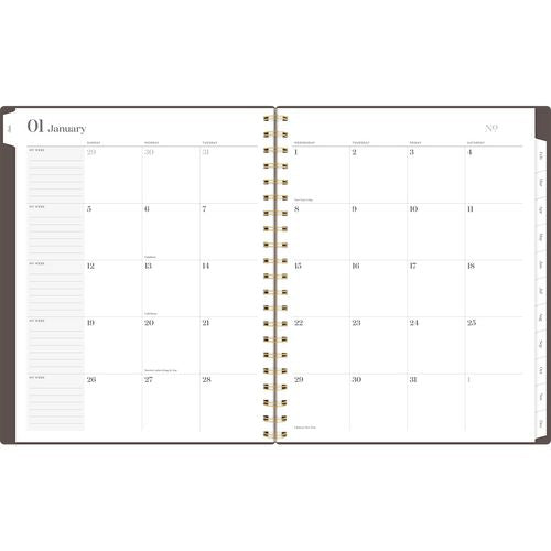 Image of Cambridge® Workstyle Monthly Poly Planner, Geometric Artwork, 11 x 8.5, Java Brown/Gold Cover, 12-Month (Jan to Dec): 2025