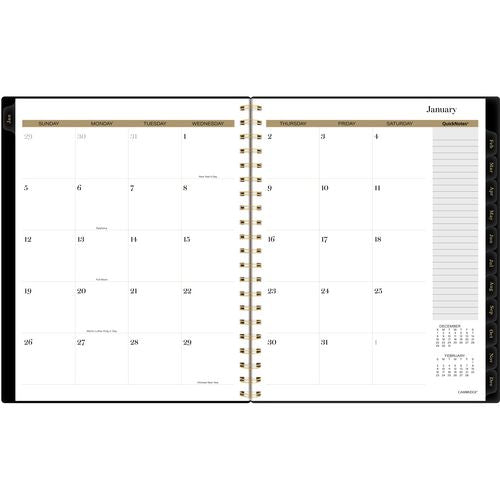 Image of Cambridge® Radiate Weekly/Monthly Planner, Stylized Solar-Eclipse Artwork, 11 x 9.25, Black/Gold Cover, 12-Month (Jan to Dec): 2025