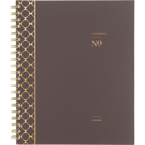 Image of Cambridge® Workstyle Monthly Poly Planner, Geometric Artwork, 11 x 8.5, Java Brown/Gold Cover, 12-Month (Jan to Dec): 2025