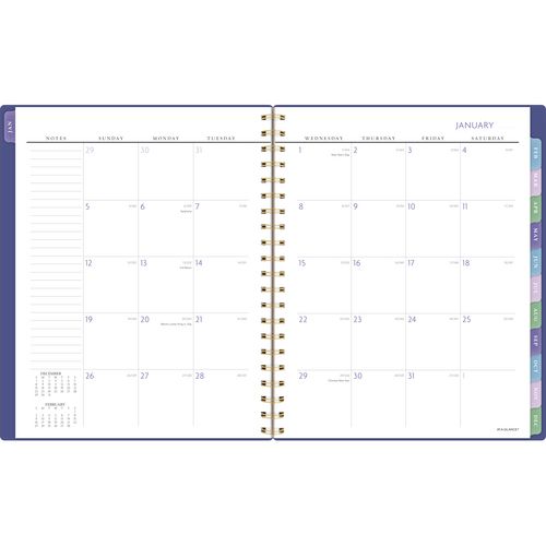 Image of AT-A-GLANCE® Badge Geo Weekly/Monthly Planner, 11 x 9.25, Purple/Gold Cover, 13-Month (Jan to Jan): 2025 to 2026