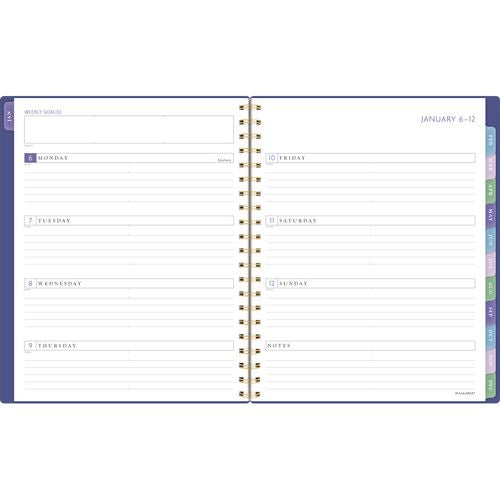 Image of AT-A-GLANCE® Badge Geo Weekly/Monthly Planner, 11 x 9.25, Purple/Gold Cover, 13-Month (Jan to Jan): 2025 to 2026