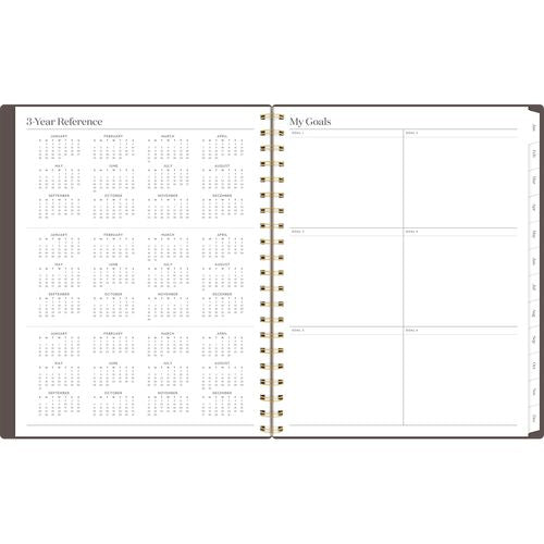 Image of Cambridge® Workstyle Monthly Poly Planner, Geometric Artwork, 11 x 8.5, Java Brown/Gold Cover, 12-Month (Jan to Dec): 2025