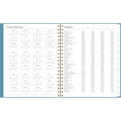 Image of Cambridge® Workstyle Weekly/Monthly Planner, Geometric Artwork, 11 x 9.38, Blue/Gold Cover, 12-Month (Jan to Dec): 2025