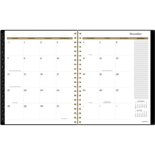 Image of Cambridge® Radiate Weekly/Monthly Planner, Stylized Solar-Eclipse Artwork, 11 x 9.25, Black/Gold Cover, 12-Month (Jan to Dec): 2025