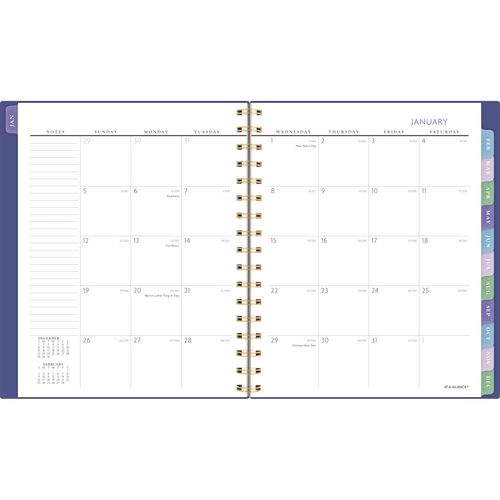 Image of AT-A-GLANCE® Badge Geo Weekly/Monthly Planner, 8.88 x 7.69, Purple/Gold Cover, 13-Month (Jan to Jan): 2025 to 2026
