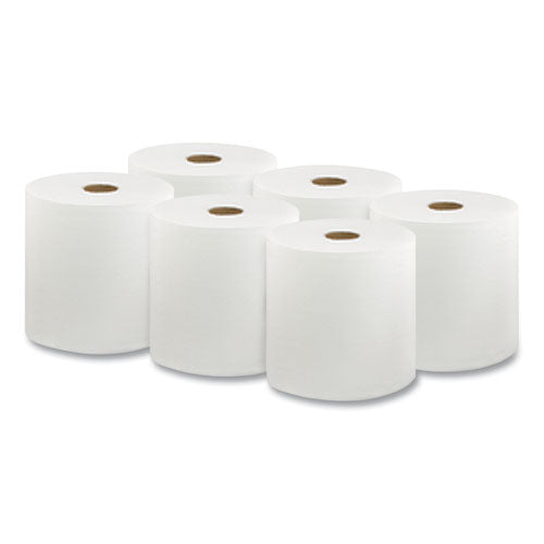 Image of Livi® VPG Select Hard Wound Roll Towel, 1-Ply, 8" x 1,000 ft, White, 6 Rolls/Carton