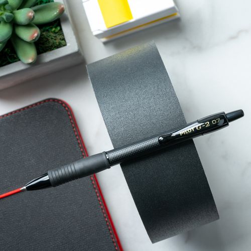 Image of Pilot® G2 Edge Premium Gel Pen, Retractable, Fine 0.7 mm, Black Ink, Black Barrel, Dozen
