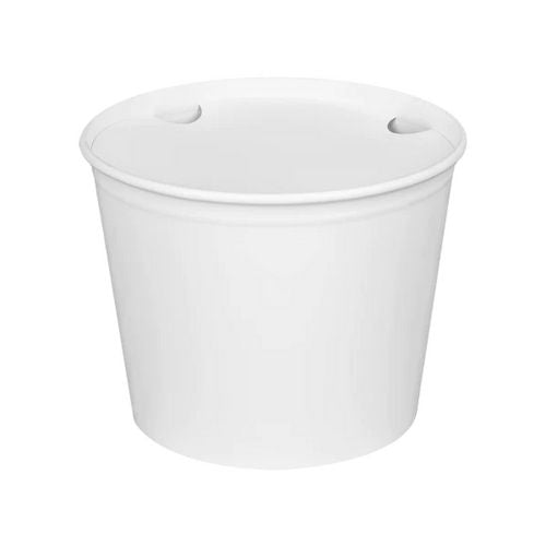 Image of Karat® Food Bucket with Lid, 85 oz, 7.36" Diameter x 6" h, White, Paper, 180/Carton