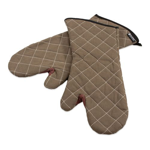 Image of San Jamar® Bestguard Oven Mitt, 17", WebGuard Plus Fabric, Tan, Pair